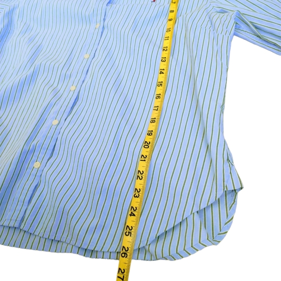 Tommy Hilfiger Striped Green/Blue Men's Shirts - Picture 13 of 14